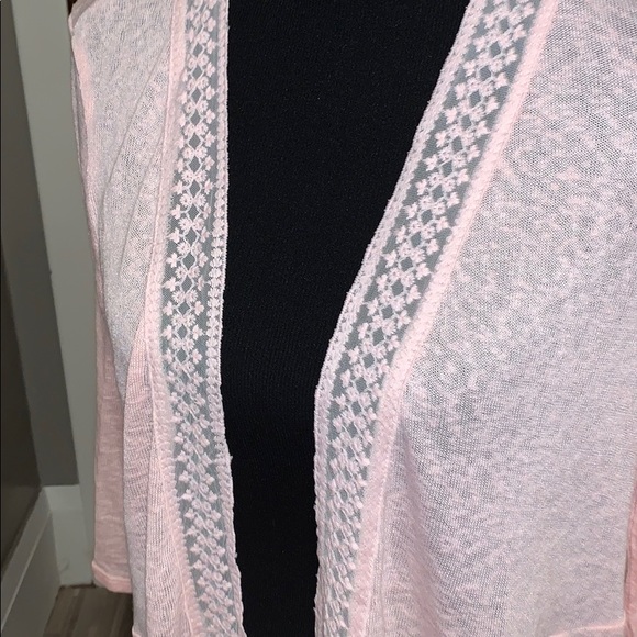 TORRID peach pink slub hacci lace inset cardigan! - Picture 5 of 7